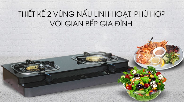 Bếp gas Electrolux ETG728GKR ( HÀNG TRƯNG BÀY )Đầu đốt bằng đồng thau chống ăn mòn, độ bền cao,