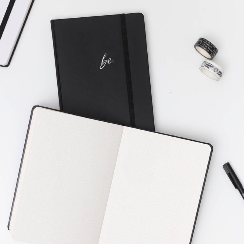 Sổ tay ghi chép Be A5 130GSM bìa cứng màu đen