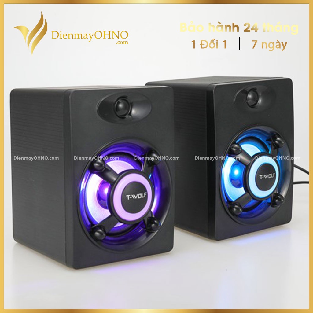 Loa Máy Tính LED RGB T-Wolf S1 Chính Hãng Loa Nghe Nhạc Máy Vi Tính Để Bàn PC Laptop Bluetooth Cao Cấp - Điện Máy OHNO