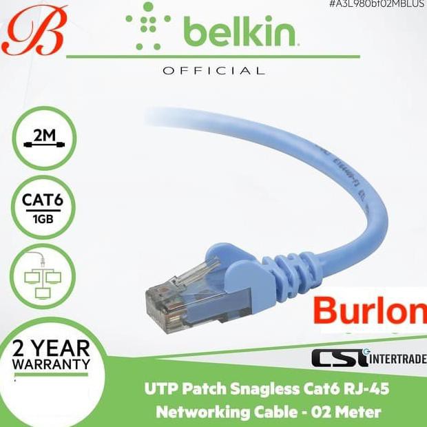 2m Dây Cáp Mạng Belkin Cat 6m - A3L980Bt02Mblus | BigBuy360 - bigbuy360.vn