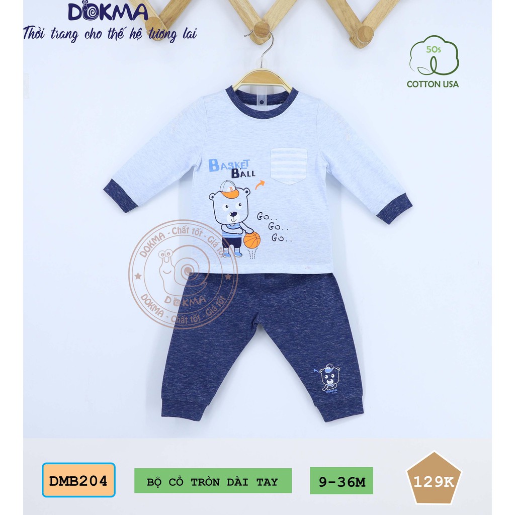 Dokma - Bộ cổ tròn dài tay (9-36m) DMB204