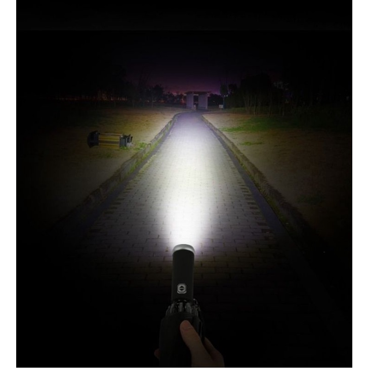 Ô dù tự động chống tia UV có đèn pin led siêu sáng, viền phản quang ban đêm cao cấp