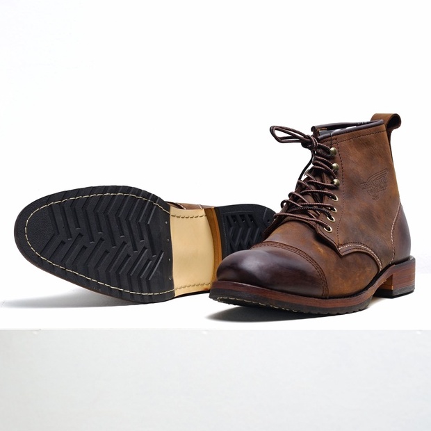 Giày boot nam cao cổ màu nâu REDWING FRYE, giày da thật cổ điển TONKIN