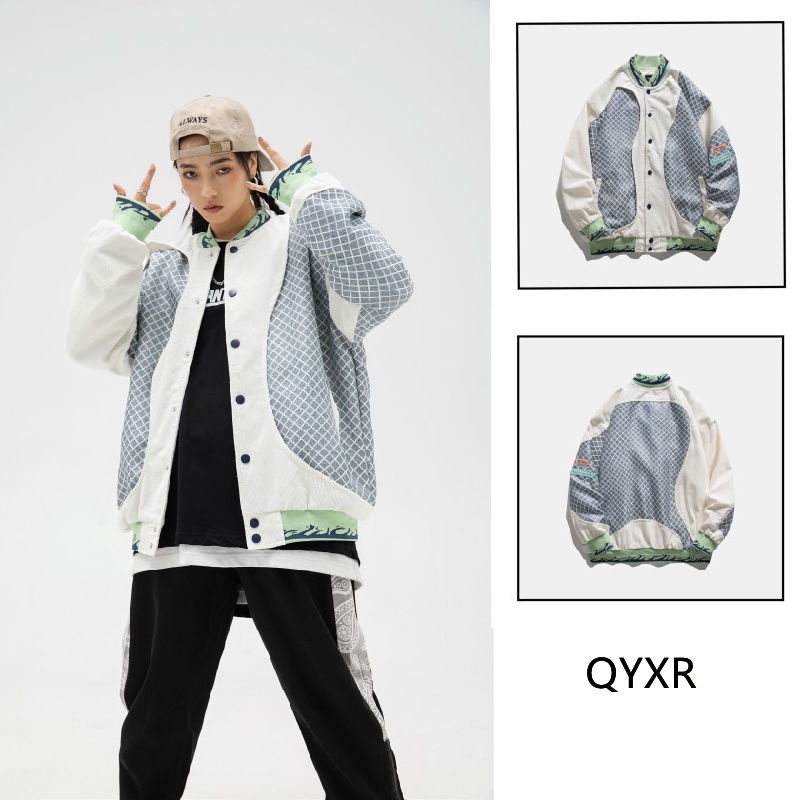 Áo khoác bóng chày sọc retro cổ điển cho nam và nữ