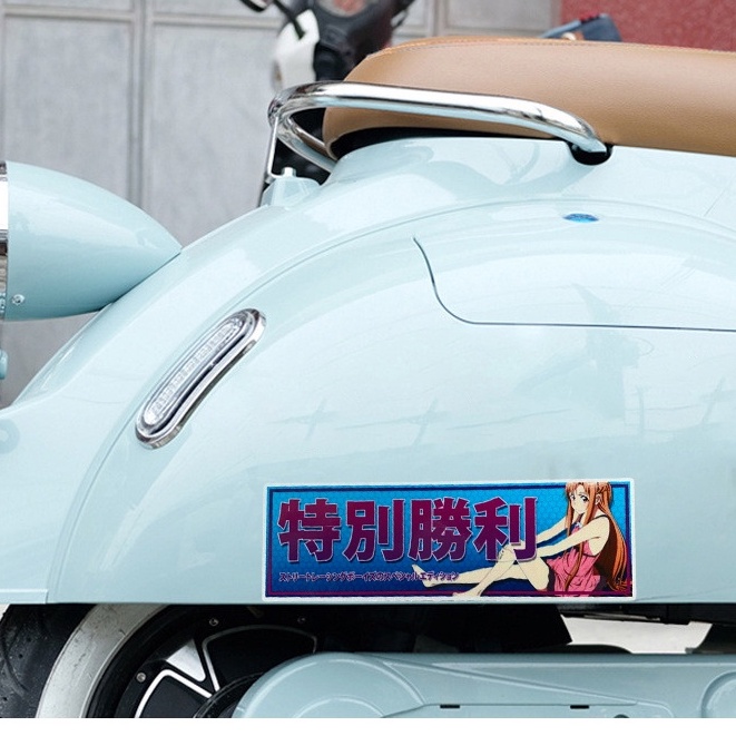 JDM Phong cách Nhật Bản Xe hơi / Xe máy Dán phản quang Hai chiều Anime Cô gái Loli Đề can trang trí cho Honda