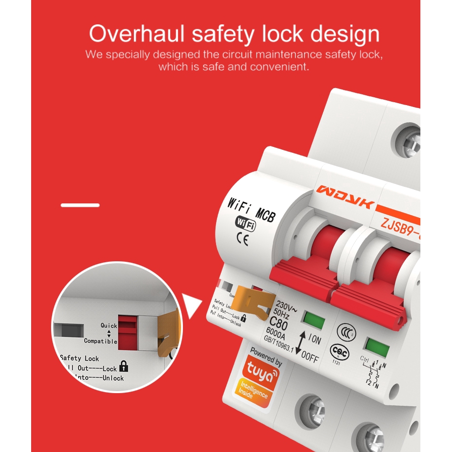 Smart WIFI Circuit Breaker 3P IoT Air Switch Smart Life/tuya Smart APP Control Support home | BigBuy360 - bigbuy360.vn