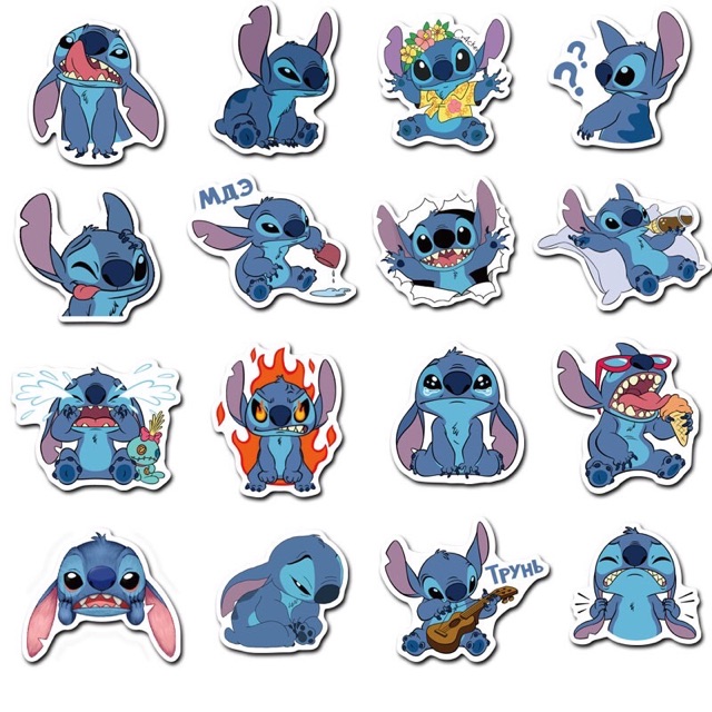 10 miếng dán cute hình stick trang trí chống thấm nước