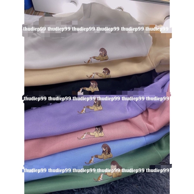 áo sweater nỉ ngoại cô bé mèo ( thudiep99)