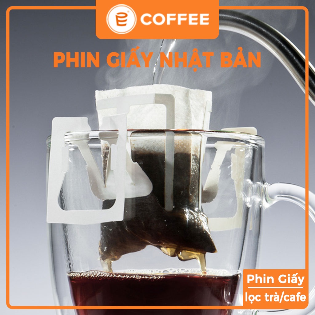 Cà phê cafe nguyên chất pha phin E COFFEE gói 250gr kèm 10 phin giấy tiện lợi, dòng cafe phin blend Robusta và Arabica