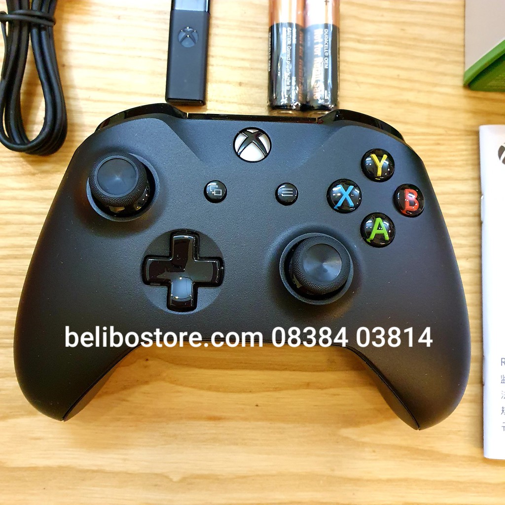 Tay cầm chơi game Xbox One S + wireless adapter cho windows (usb phát sóng bluetooth)