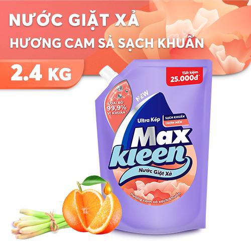 [Mã FMCGMALL -8% đơn 250K] [HC GIFT] Túi Nước Giặt Xả MaxKleen hương Cam Sả Sạch Khuẩn 2.4kg