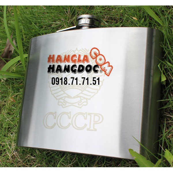 Bình CCCP đựng rượu 1 lít (32oz), hàng loại 1, có túi da đeo vai, tặng phễu inox