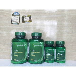 Zinc 50mg Puritan's Pride (Zinc Gluconate) - 8mg Kẽm Nguyên Tố Mỗi Ngày