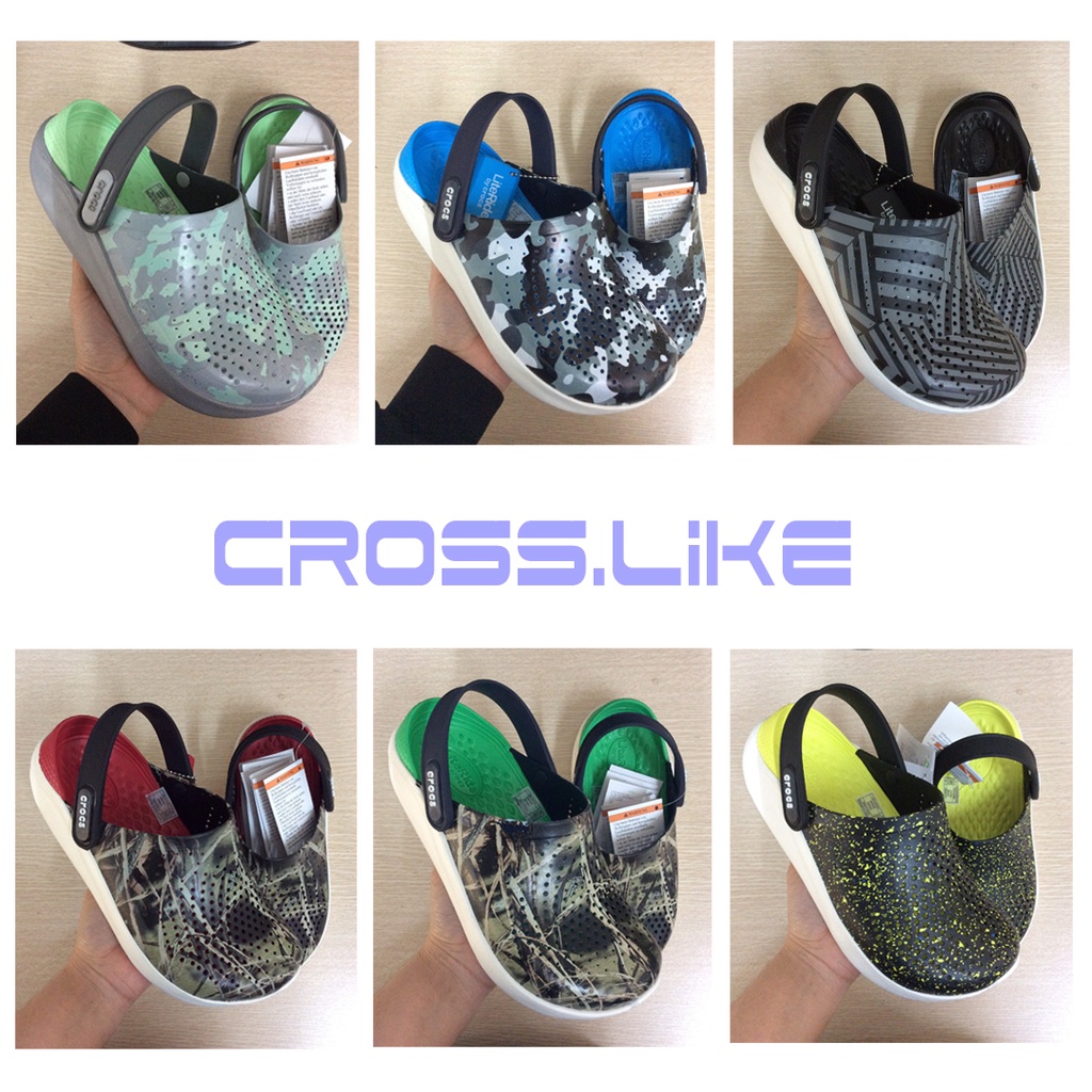 Dép sục nam nữ CROSS LITERIDE Camo, sục nhựa LITERIDE Rằn Ri ,sục siêu bền, đi mưa mẫu mới phong cách hàng chuẩn xịn