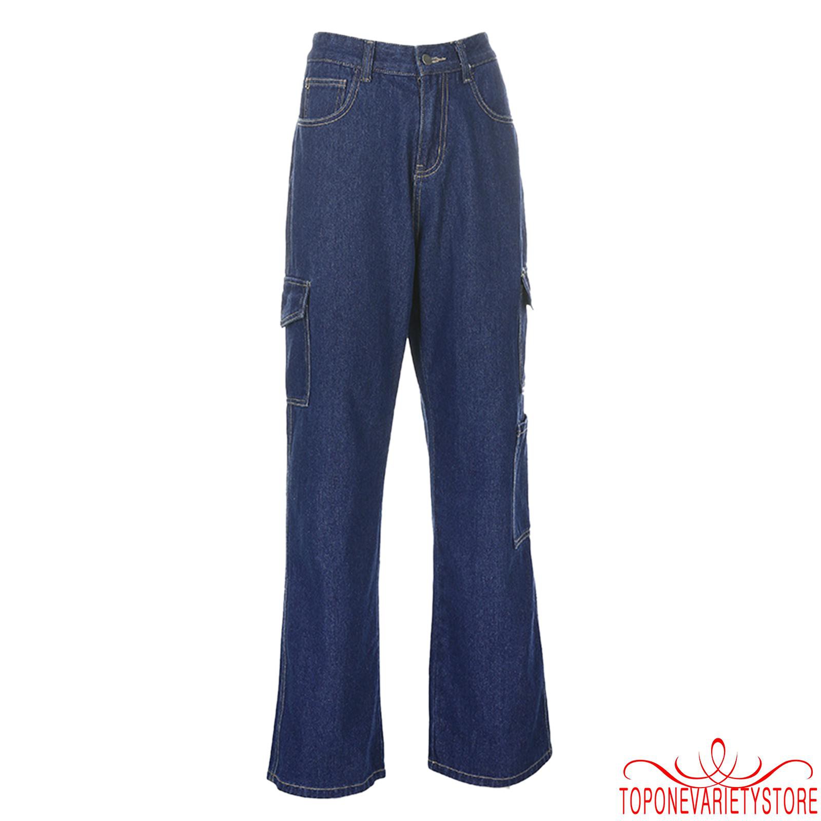 Quần dài eo cao ống rộng phong cách Hàn Quốc cá tính cho nữ | BigBuy360 - bigbuy360.vn