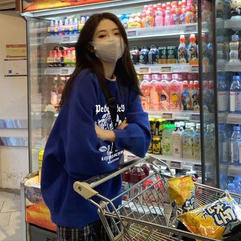 NRVP Áo Thun Tay Dài Oversize In Họa Tiết Phong Cách Hàn Quốc Thời Trang Cho Nam Và Nữ