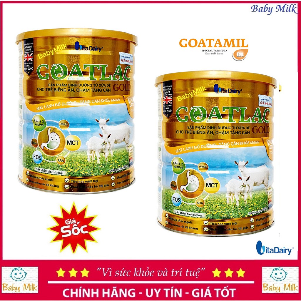 Combo 2 hộp Sữa Dê Goatlac gold BA (800g) date 2023