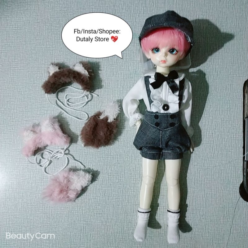 BJD 1/6 - Set 04 phụ kiện đuôi cáo, tai cáo/mèo cho búp bê bjd1/6