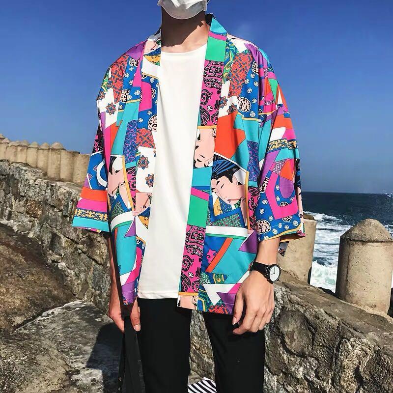 Áo Khoác Kimono Dáng Rộng Thiết Kế Mỏng Thời Trang Mùa Hè Dành Cho Nam