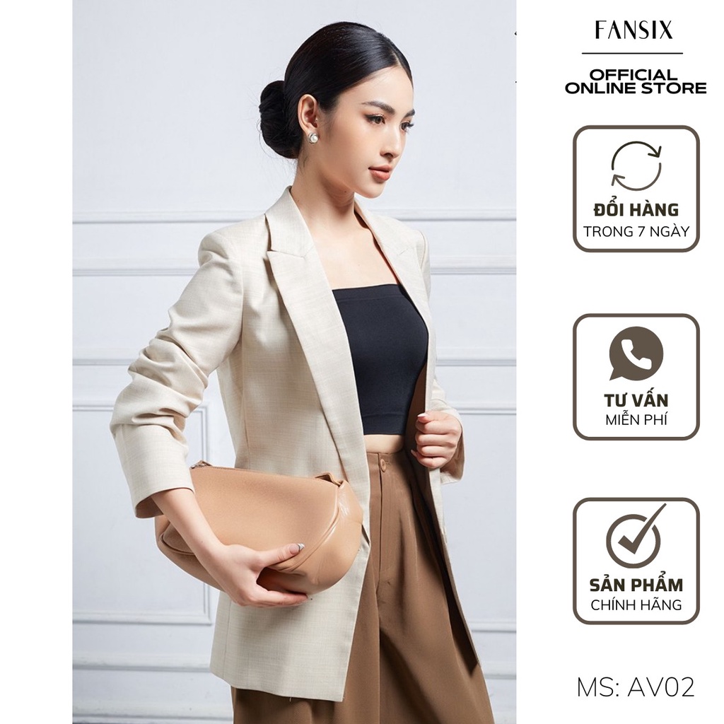 Áo Vest nữ FANSIX - AV02 áo khoác Blazer màu be sáng