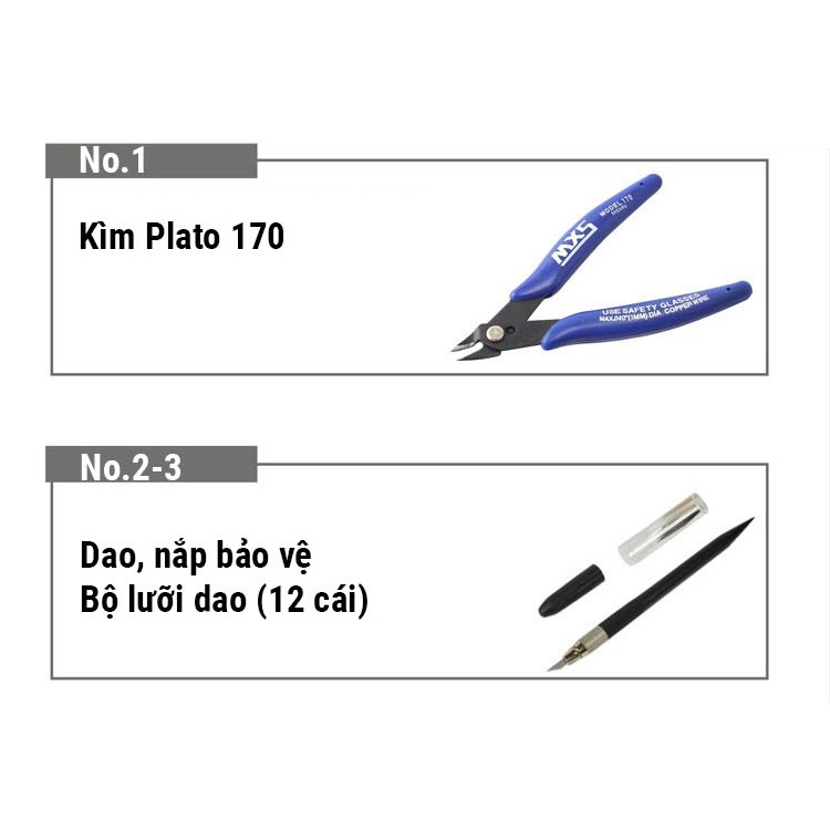 Bộ dụng cụ Gundam Tool làm mô hình GUNDAM BANDAI cho đồ chơi lắp ráp Anime Nhật Bản (Bộ từ 27 dụng cụ đến 13 dụng cụ)