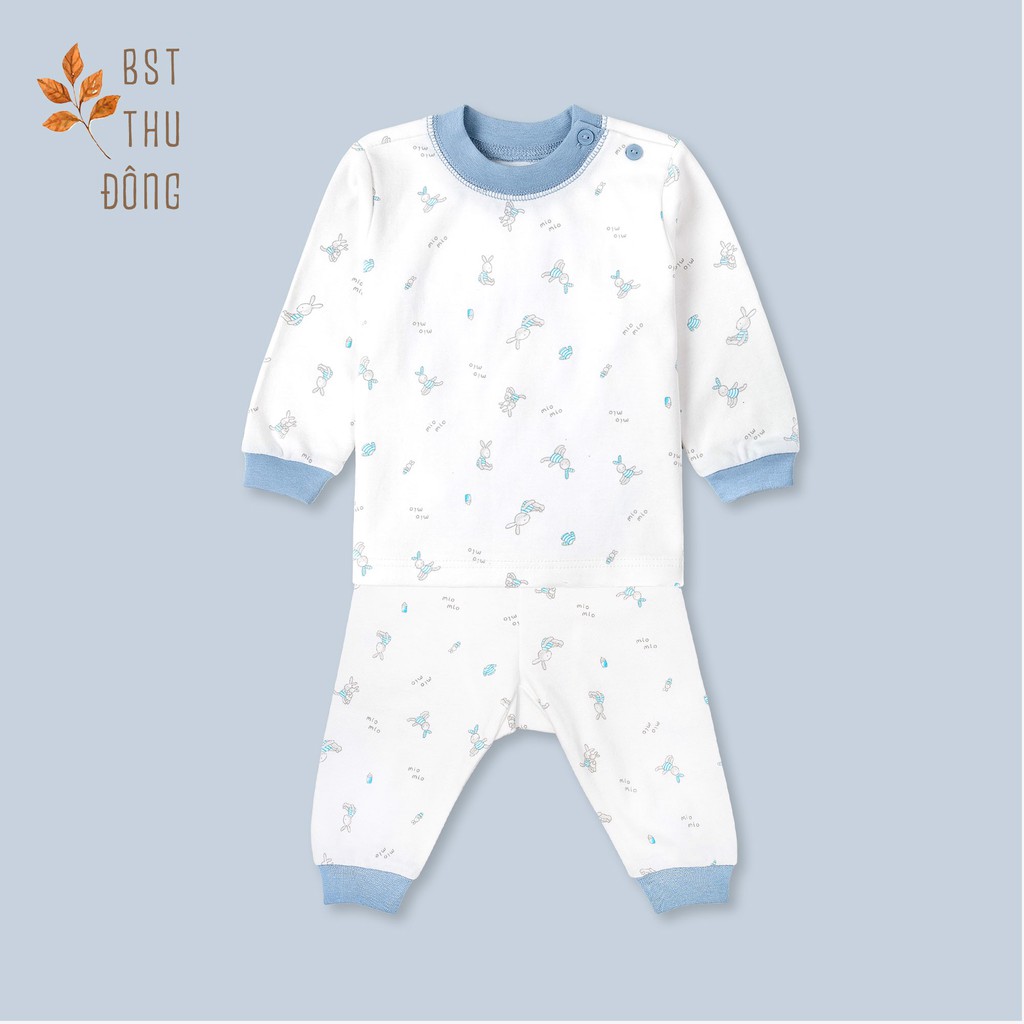 Bộ Nút Vai Thu Đông MIOMIO, Họa Tiết: Thỏ, Sọc, Mèo Mây Cho Bé Trai Bé Gái , Vải Interlock Cotton