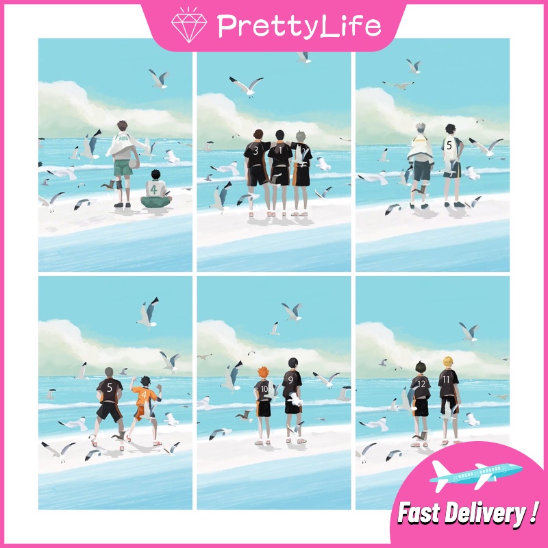 Bộ tranh đính đá 5D tự làm 30x40cm/40x50cm họa tiết hoạt hình Nhật Bản dùng để trang trí phòng ngủ