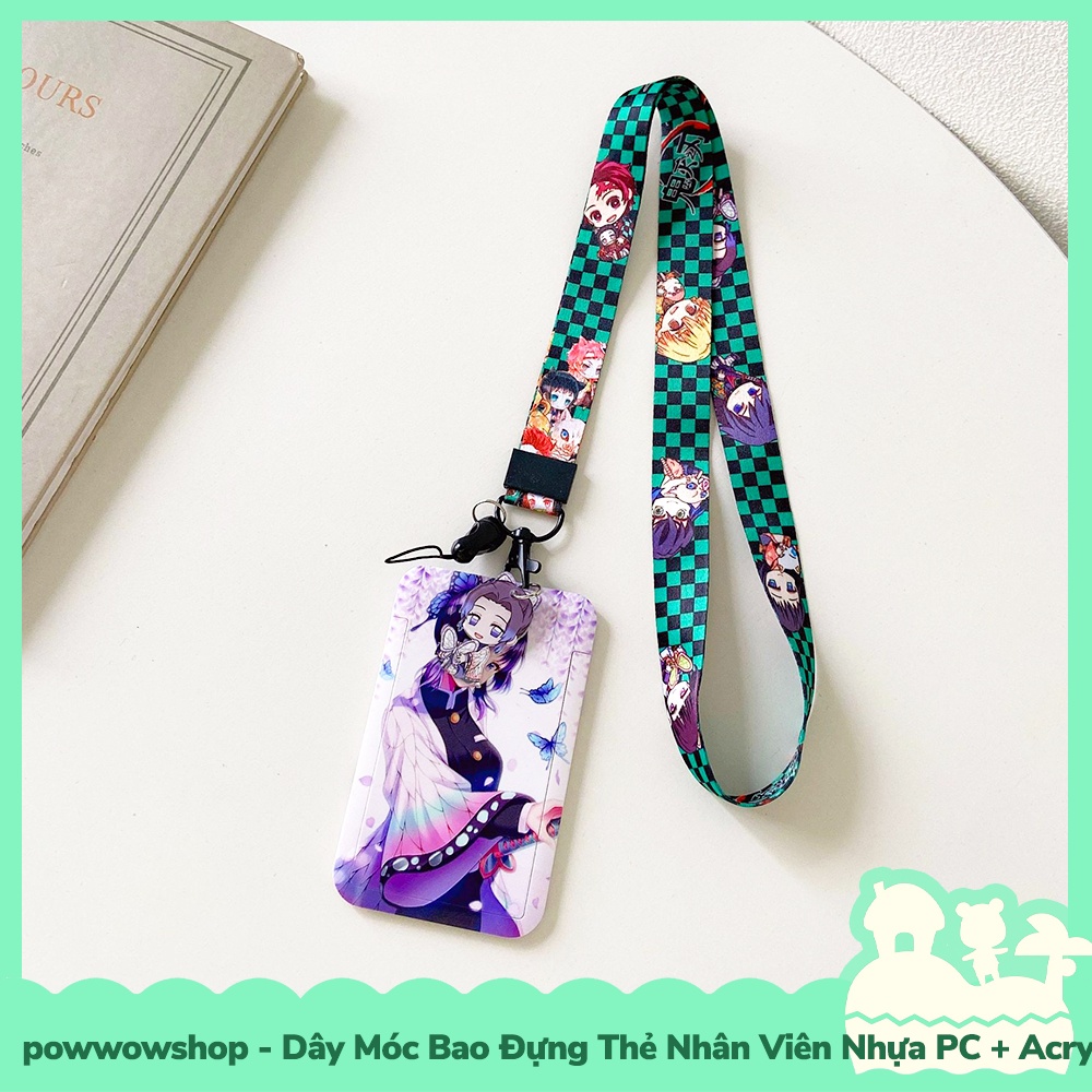 [Sẵn VN - Hỏa Tốc] Dây Móc Bao Đựng Thẻ Nhân Viên Nhựa PC + Acrylic Phong Cách Anime Manga Kimetsu No Yaiba