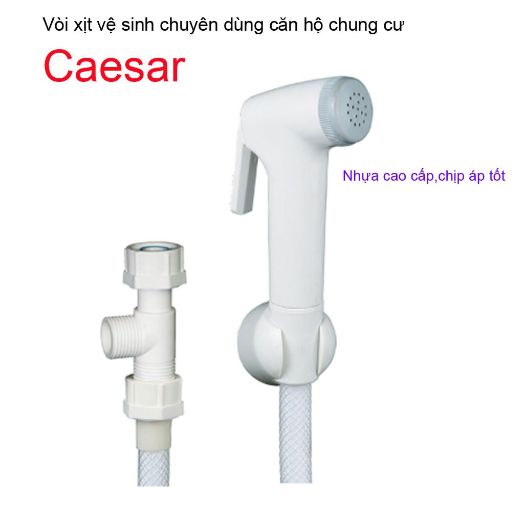 Vòi xịt vệ sinh chuyên dùng chung cư Caesar Trắng | BigBuy360 - bigbuy360.vn