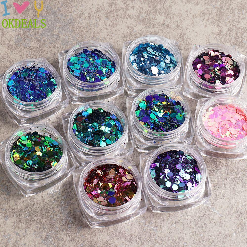 1 Hộp Lá Kim Tuyến Lục Giác Lấp Lánh Trang Trí Móng Tay