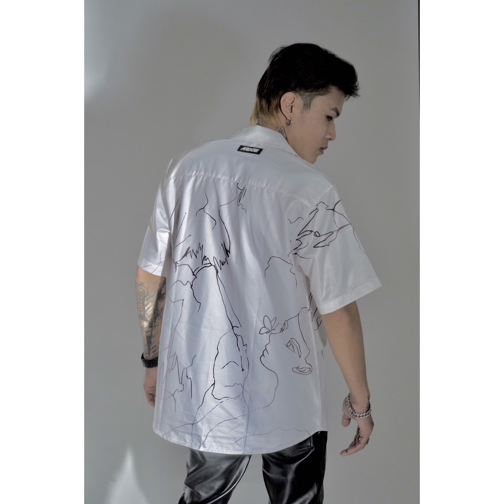 Áo sơ mi tay ngăn nam nữ Human Boiz áo sơ mi nam nữ tay lỡ form rộng unisex