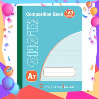 [Sổ lò xo đẹp xinh ] Sổ may KLONG A7 dán gáy 160tr ; MS: 302
