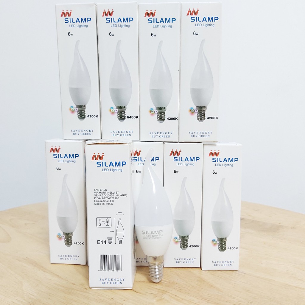 COMBO 10 BÓNG ĐÈN LED Búp C37L 6W E14