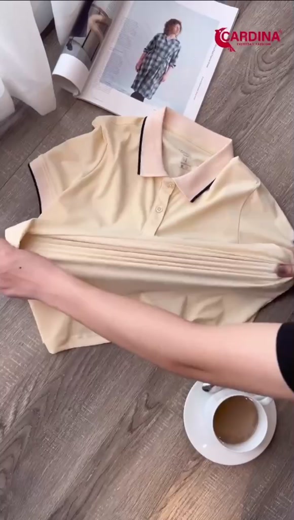 Áo Polo Nữ CARDINA Chất Thun Lạnh Cao Cấp Ao Cổ Bẻ Phối Màu Cộc Tay Mềm Mại Phong Cách Công Sở 3APF03 | BigBuy360 - bigbuy360.vn