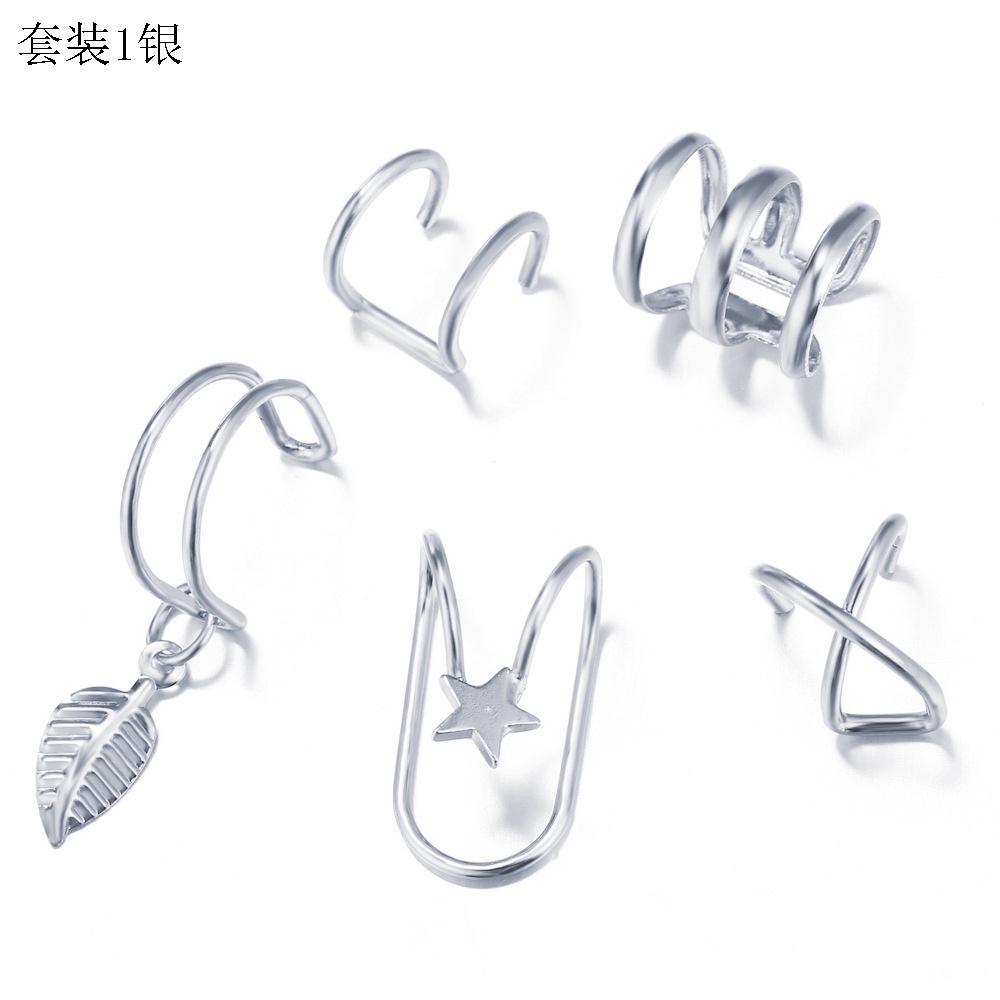 Set 5 Khuyên Vành Tai Chữ C Cá Tính Cho Nữ
