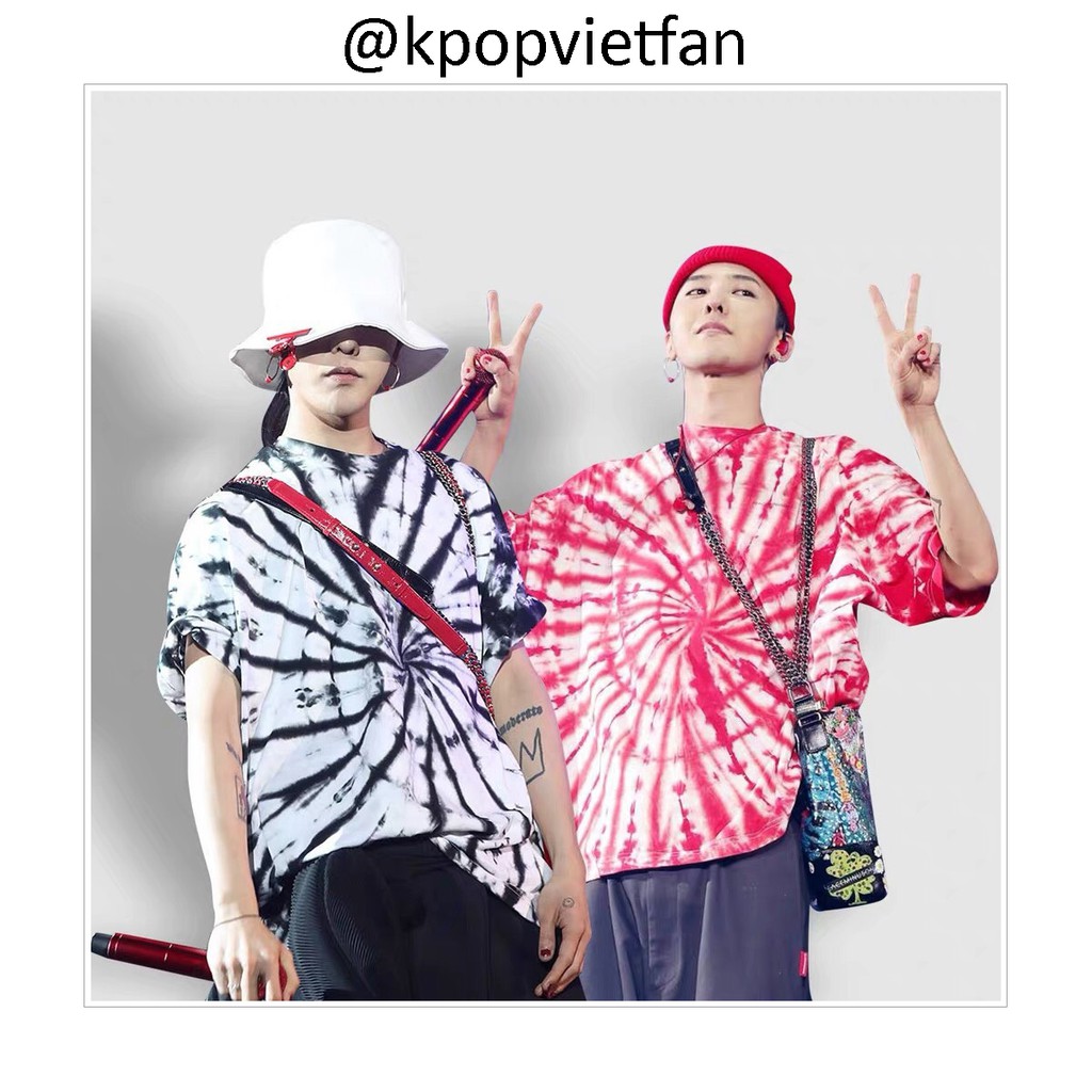 Áo thun PMO TIE DYE lỡ tay họa tiết hình xoáy GD GDRAGON PEACEMINUSONE