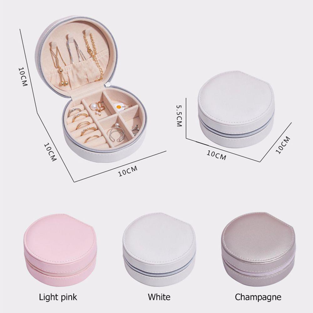 ANEMONE Hộp Đựng Trang Sức Hình Tròn Có Khóa Kéo Chống Thấm Nước Tiện Dụng