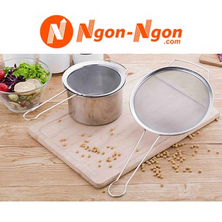 Rây lọc mắt lưới nhỏ, chất liệu inox 304, dùng cho nhà bếp để lọc cặn bã và làm ráo thức thực phẩm