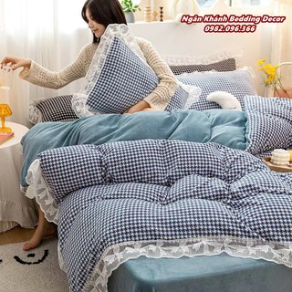 [RẺ VÔ ĐỊCH] Bộ chăn ga gối drap giường nỉ nhung mịn hàng cao cấp loại 1 (7 màu)