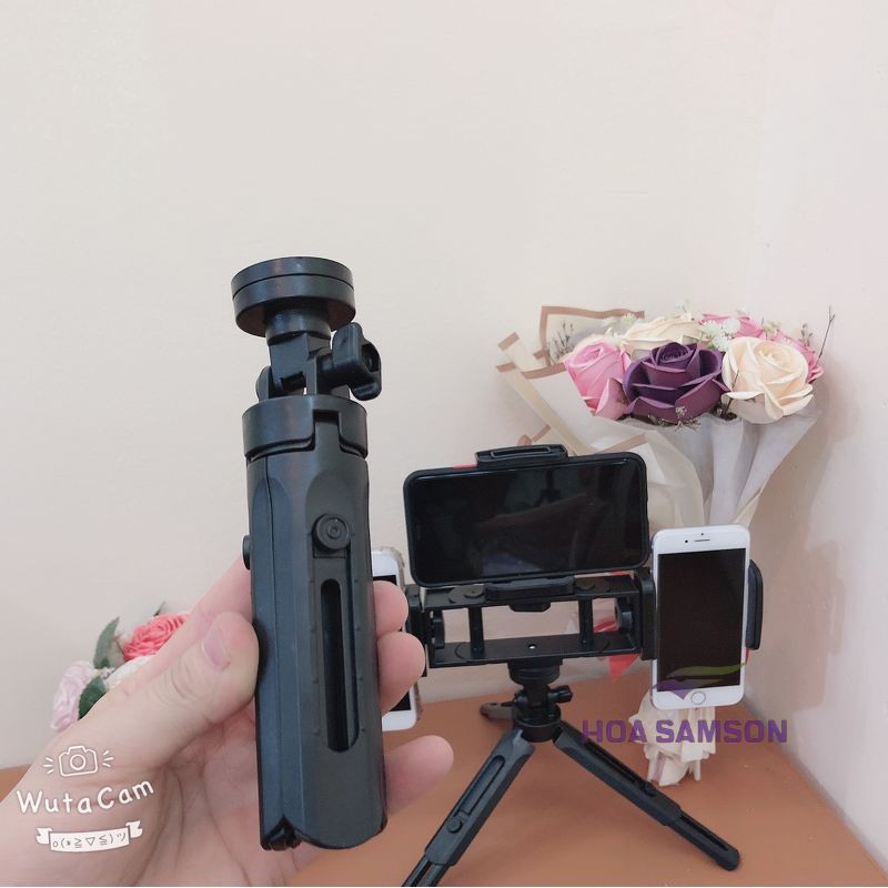 Gậy Livestrem tripod 3in1 kèm 3 kẹp điện thoại tiện dụng