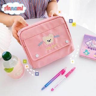 Túi Đựng Bút/ Đồ Trang Điểm Đa Năng In Họa Tiết Gấu Xinh Xắn