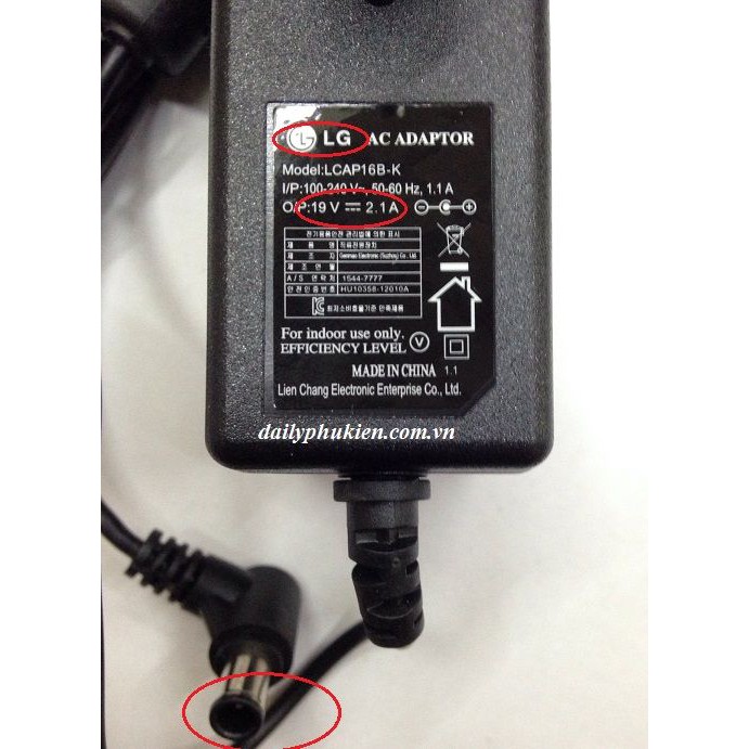 Adapter màn hình LG 19V 2.1A chính hãng