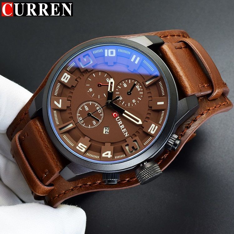 Đồng hồ CURREN 8225X dây đeo bằng da sang trọng thời trang cho nam