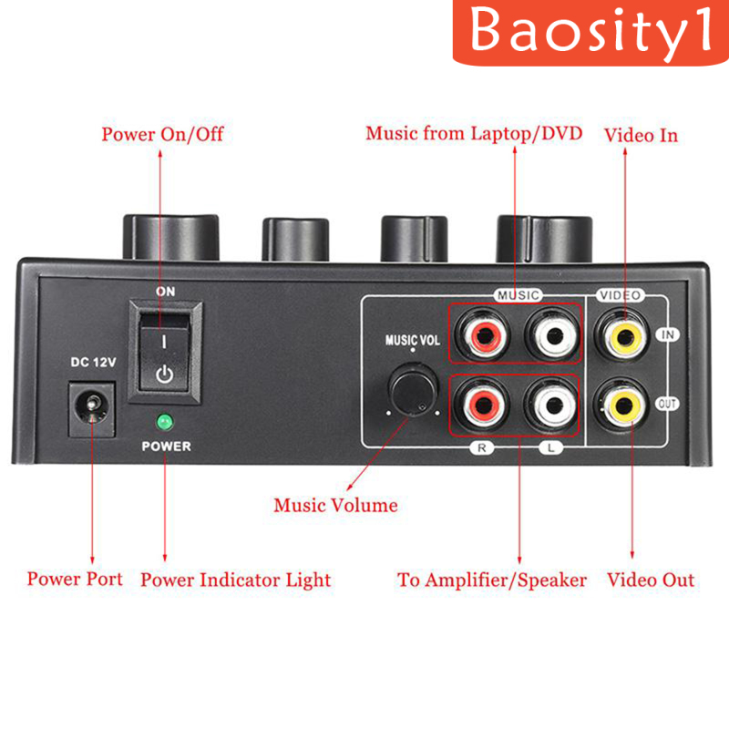 [BAOSITY1]Mini Audio Sound Mixer for Amplifier Home Theater Karaoke Home Entertainment