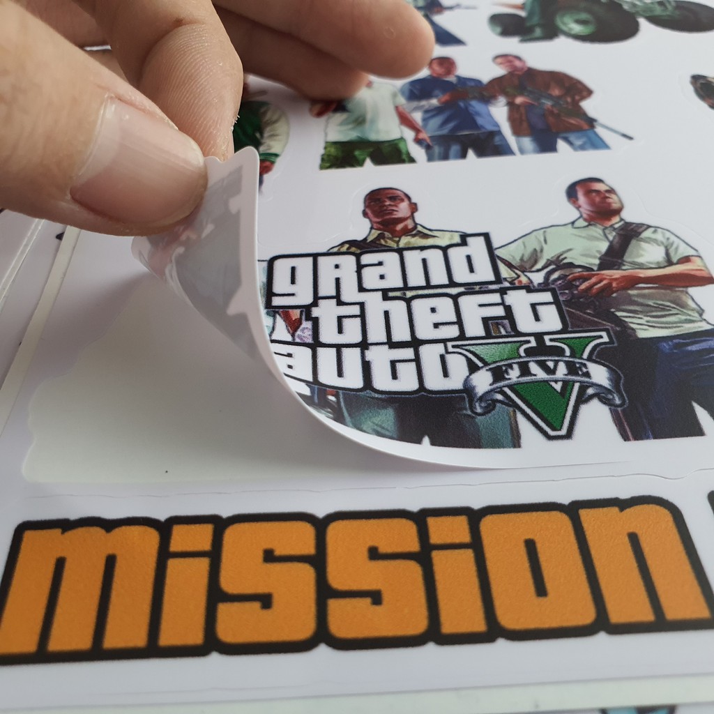 BỘ STICKER GTA GAME - DL-F01 - DÁN TRANG TRÍ NÓN BẢO HIỂM, LAPTOP, VALI, XE - CHỐNG THẤM NƯỚC