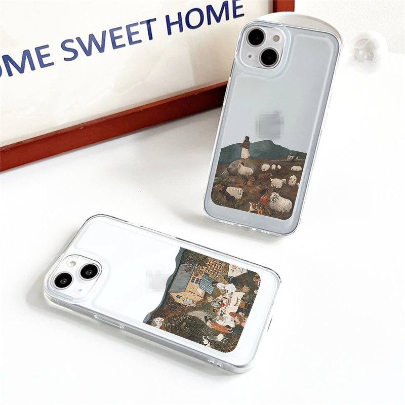 Ốp lưng iphone Ốp điện thoại SUNTAIHO bằng silicon in hình tranh sơn dầu thích hợp cho iPhone 11 Pro 13 12 Pro Max XS Max X XR 7 8 Plus