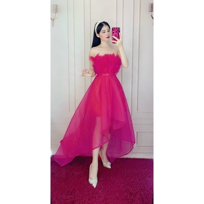 Đầm dự tiêc tầng đuôi tôm đinh lông TRIPBLE T DRESS - Size M/L (kèm ảnh/video thật )