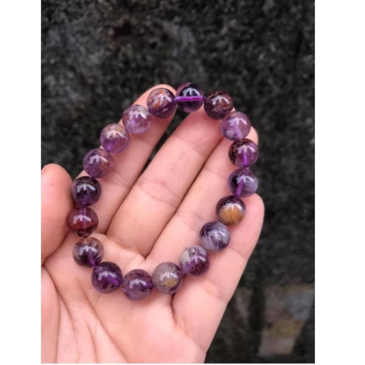 VÒNG TAY MÀU ƯU LINH TÍM THIÊN NHIÊN 10LY -VIP