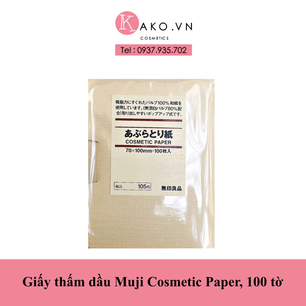 Giấy thấm dầu Muji Cosmetic Paper, 100 tờ