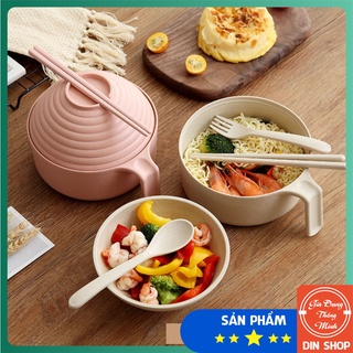 Tô úp mì lúa mạch 🌸DIN SHOP🌸 Set 5 món bát ăn mỳ chất liệu lúa mạch an toàn sức khỏe, nhiều màu sắc